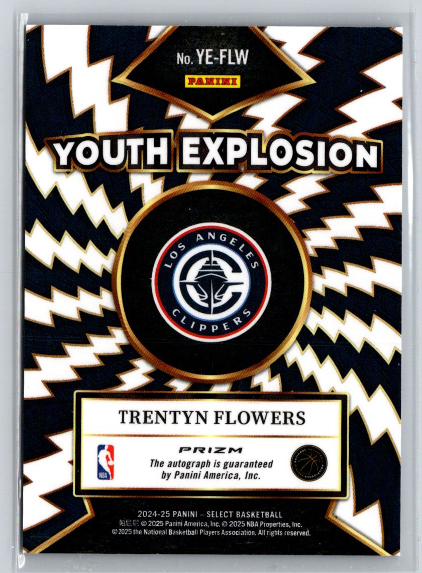 2024-25 Panini Select #YE-FLW Trentyn Flowers Youth Explosion Signatures E17