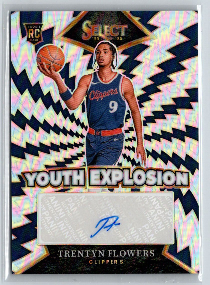 2024-25 Panini Select #YE-FLW Trentyn Flowers Youth Explosion Signatures E17