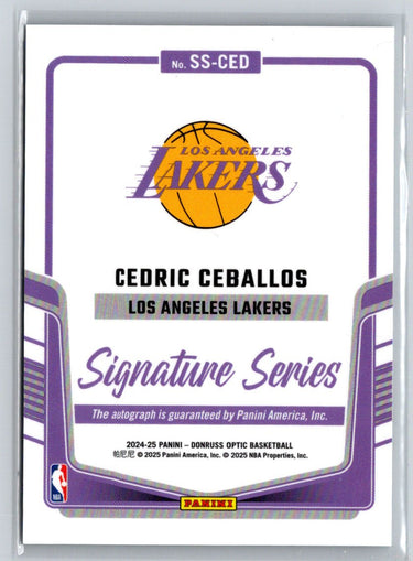 2024-25 Donruss Optic #SS-CED Cedric Ceballos Signature Series E17