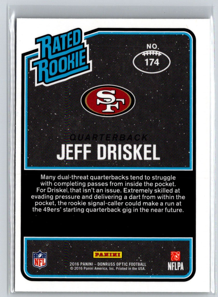 2016 Donruss Optic #174 Jeff Driskel Red and Yellow E16