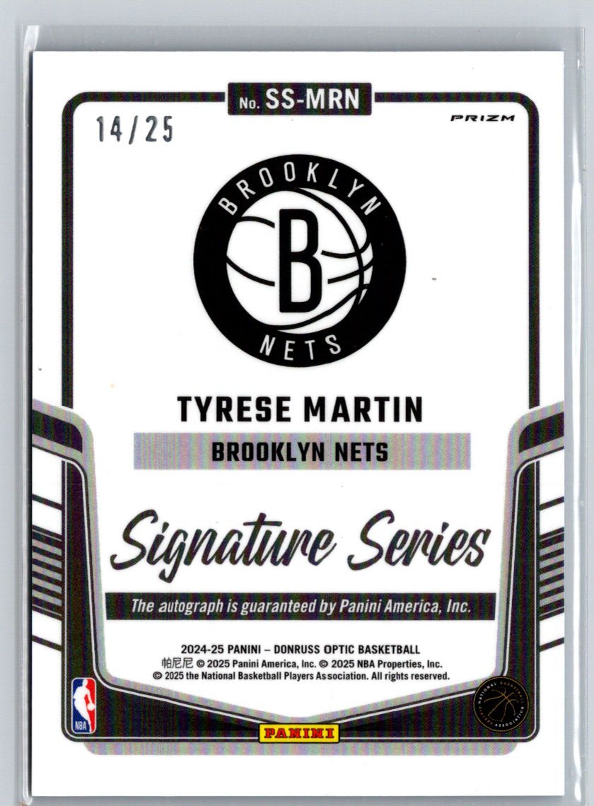 2024-25 Donruss Optic #SS-MRN Tyrese Martin Signature Series Blue #/25 E17