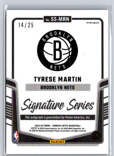 2024-25 Donruss Optic #SS-MRN Tyrese Martin Signature Series Blue #/25 E17