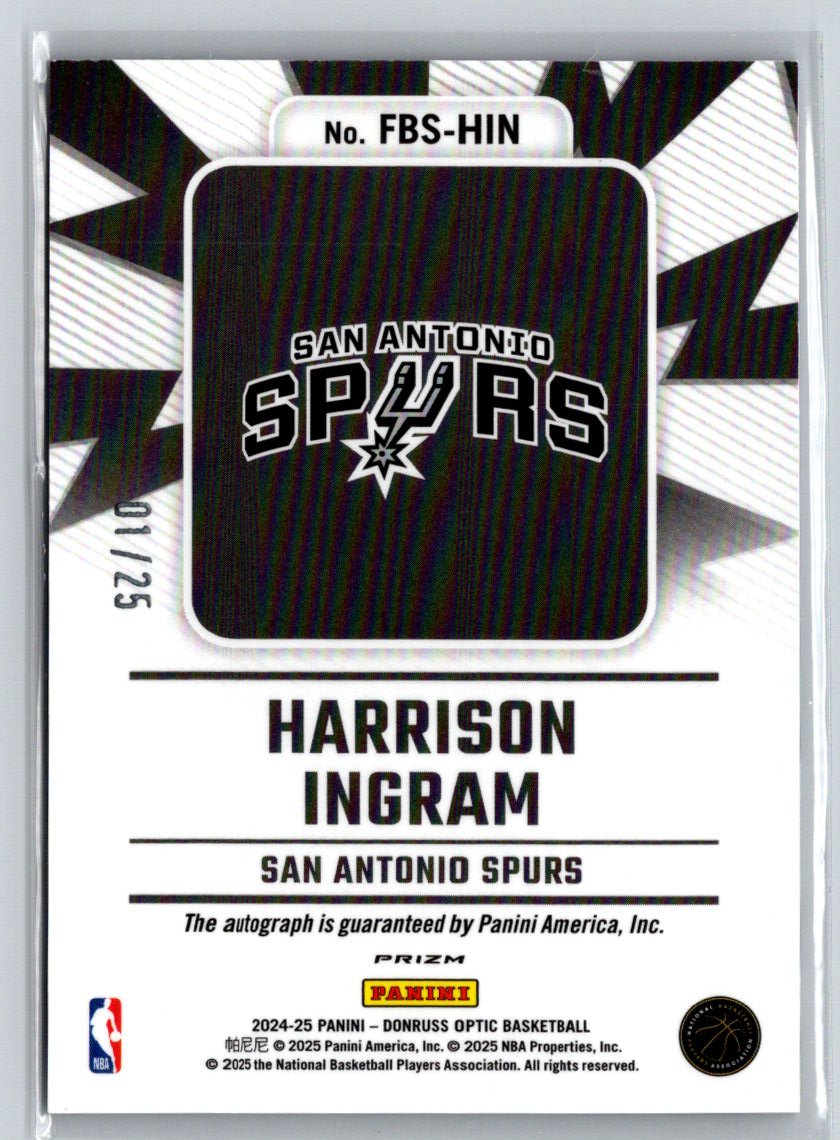 2024-25 Optic #FBS-HIN Harrison Ingram Fast Break Signatures Pink #/25 E17