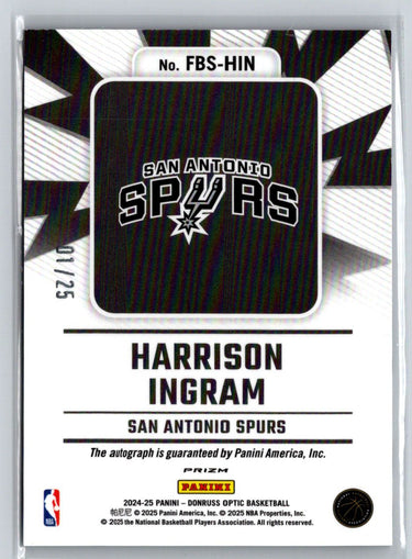2024-25 Optic #FBS-HIN Harrison Ingram Fast Break Signatures Pink #/25 E17