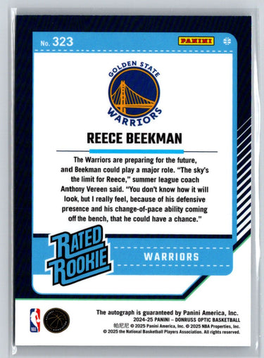 2024-25 Donruss Optic #323 Reece Beekman E17