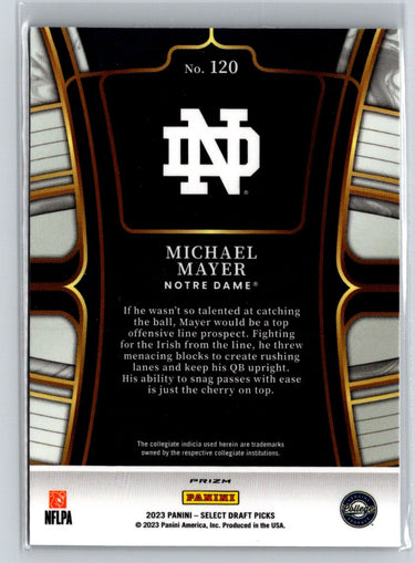 2023 Panini Select Draft Picks #120 Michael Mayer Silver Prizm E16