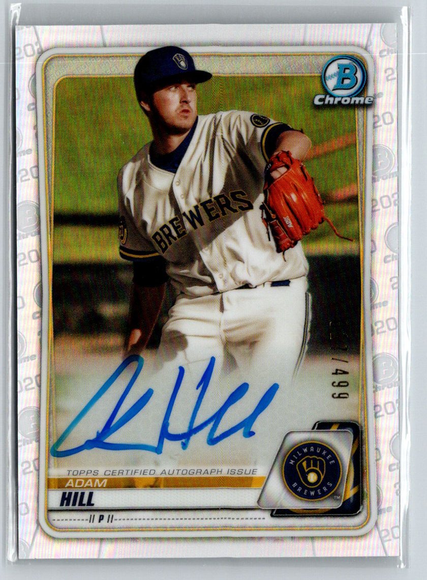 2020 Bowman #CPA-AHI Adam Hill Chrome Prospect Autographs Refractor #/499 E18