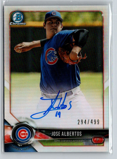 2018 Bowman Chrome #BCPA-JAL Jose Albertos Autographs Refractor #/499 E18