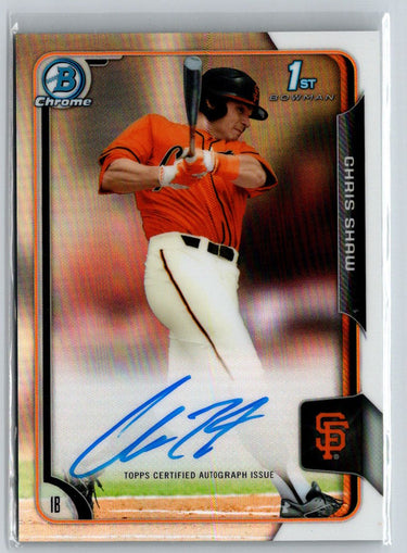 2015 Bowman Draft #BCA-CS Chris Shaw Chrome Draft Pick Autographs Refractors E19