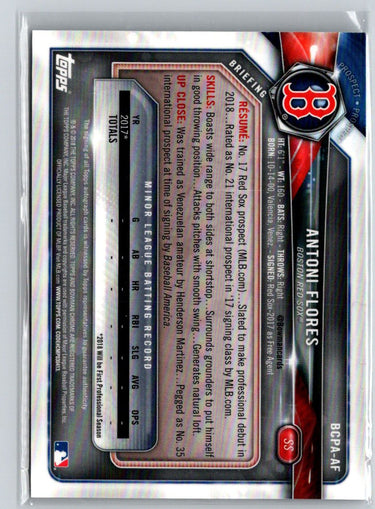 2018 Bowman Chrome #BCPA-AF Antoni Flores Prospects Autographs E19