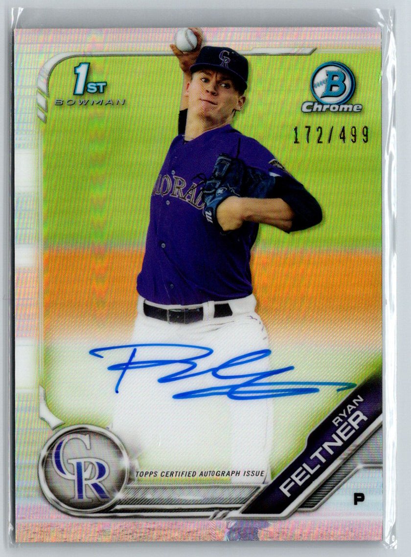 2019 Bowman Chrome #CPA-RF Ryan Feltner Prospects Autographs Refractor #/499 E19
