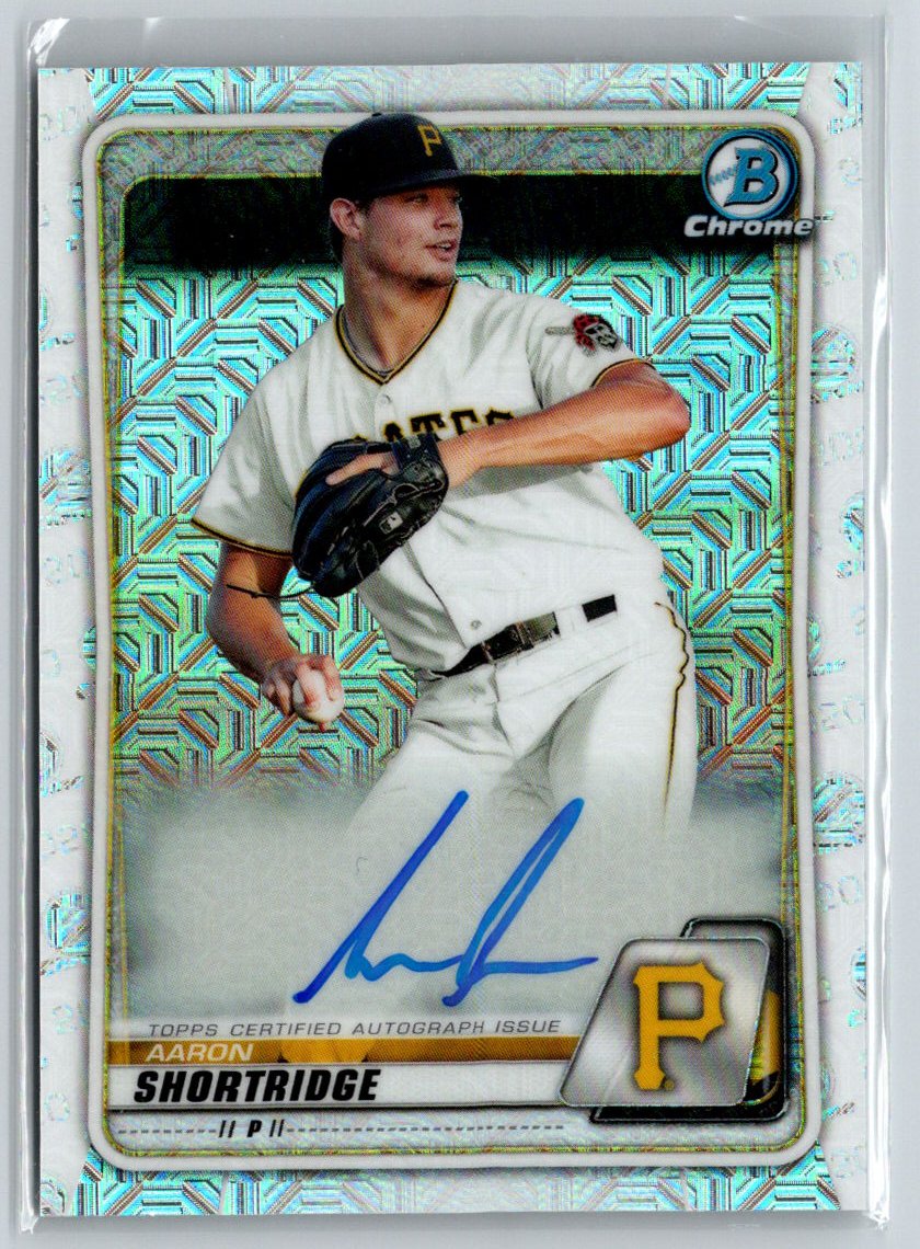 2020 Bowman #BMA-AS Aaron Shortridge Chrome Prospect Auto Mojo Refractor E18