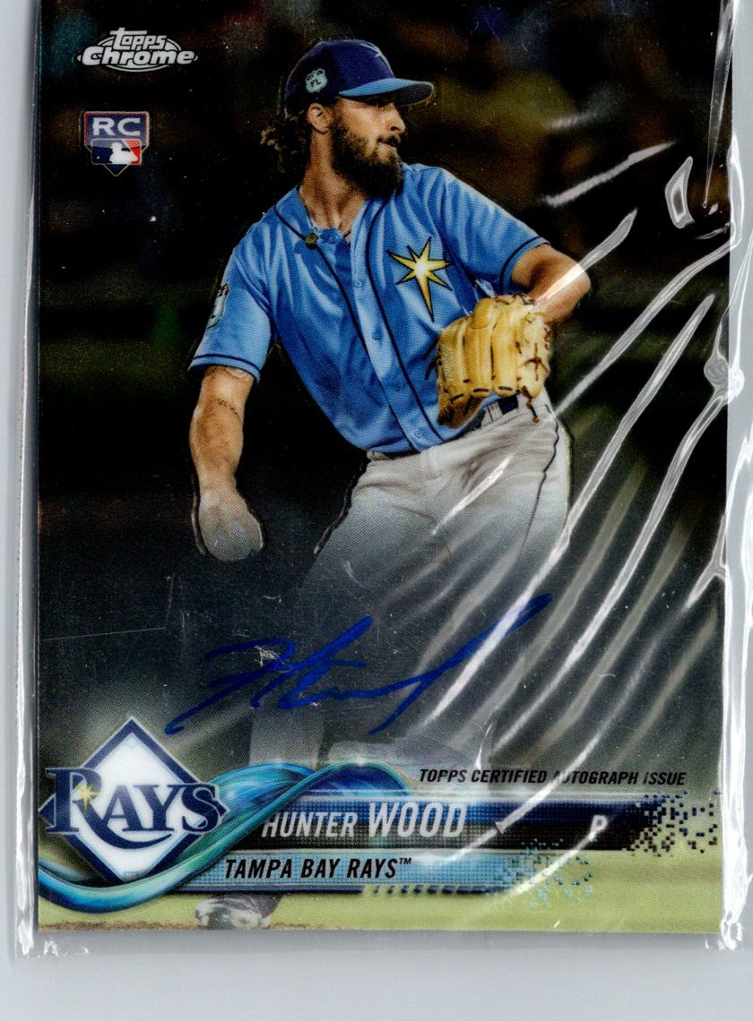 2018 Topps Chrome #RA-HW Hunter Wood Rookie Autographs E19
