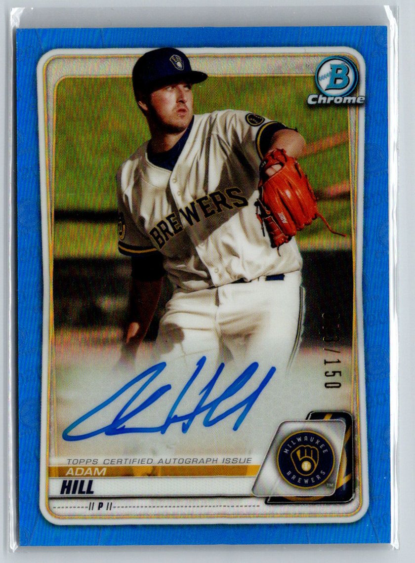 2020 Bowman #CPA-AHI Adam Hill Chrome Prospect Auto Blue Refractor #/150 E18
