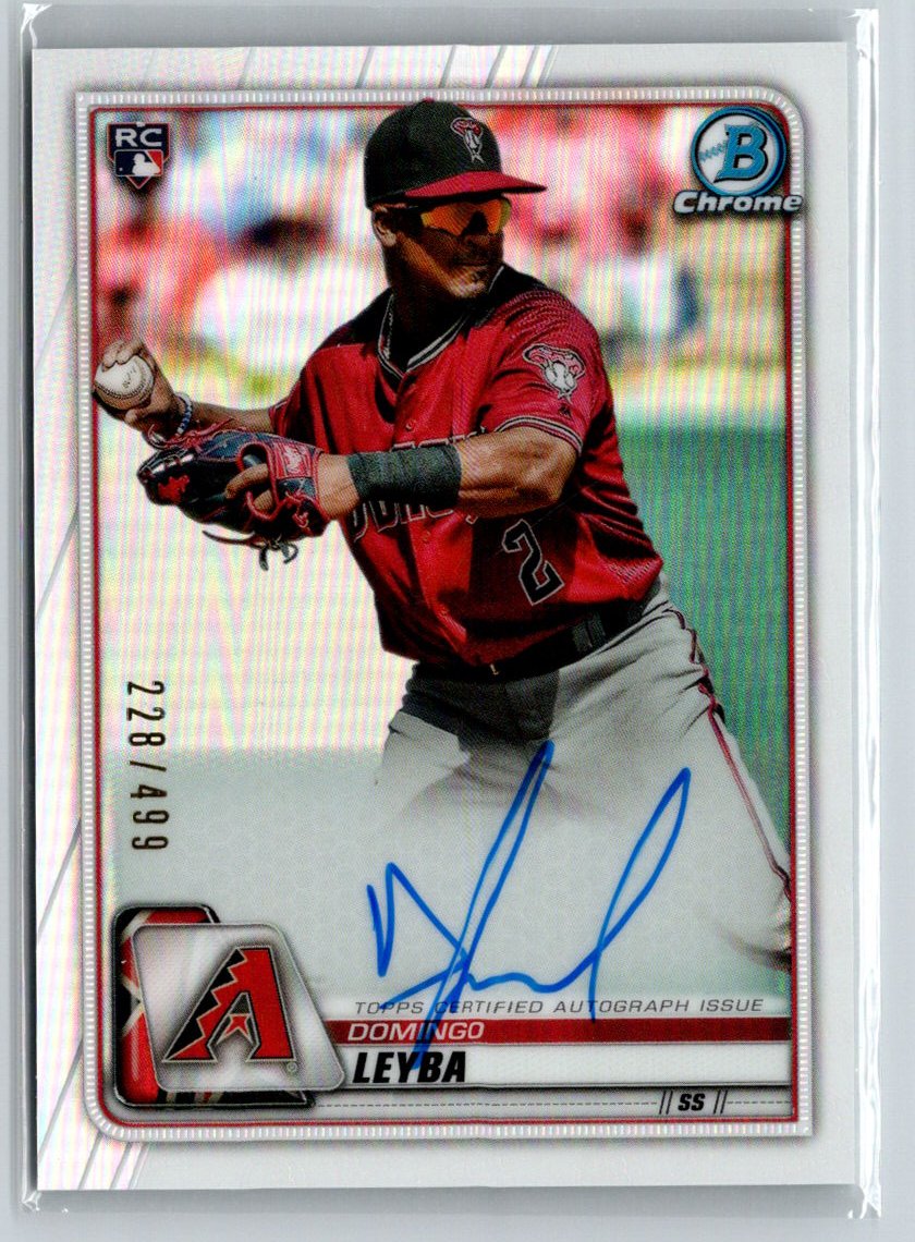 2020 Bowman Chrome #CRA-DL Domingo Leyba Rookie Autographs Refractor #/499 E18