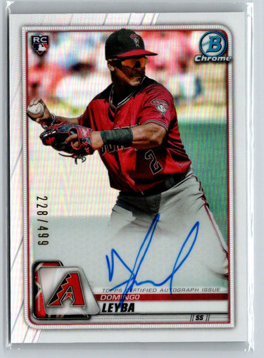 2020 Bowman Chrome #CRA-DL Domingo Leyba Rookie Autographs Refractor #/499 E18