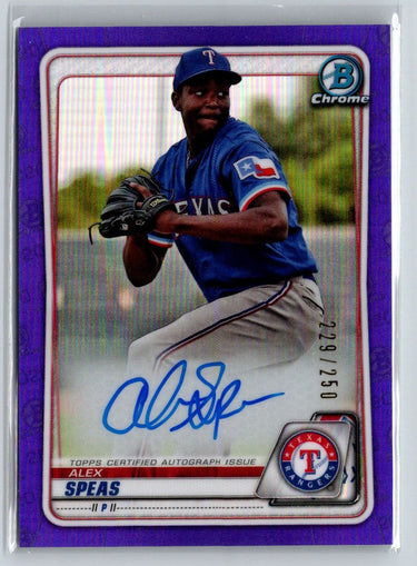 2020 Bowman Chrome #CPA-AS Alex Speas Prospect Auto Purple Refractor #/250 E18