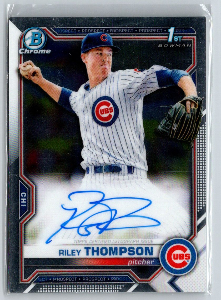 2021 Bowman #CPA-RT Riley Thompson Chrome Prospect Autographs E20