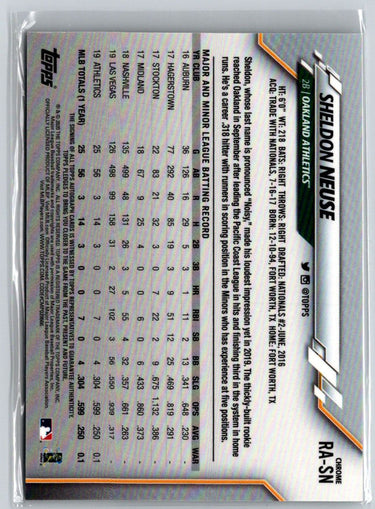 2020 Topps Chrome #RA-SN Sheldon Neuse Rookie Autographs E20