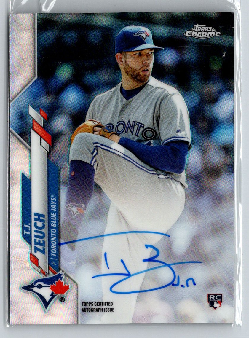 2020 Topps Chrome #RA-TZ T.J. Zeuch Rookie Autographs Refractor #/499 E20