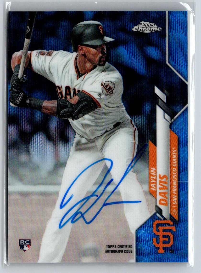 2020 Topps Chrome #RA-JDA Jaylin Davis Rookie Auto Blue Refractor #/150 E20