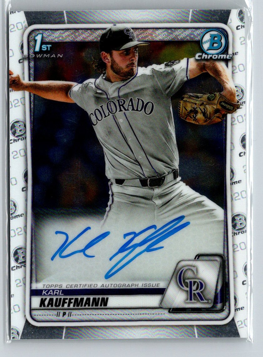 2020 Bowman Chrome #CPA-KK Karl Kauffmann Prospect Autographs E20