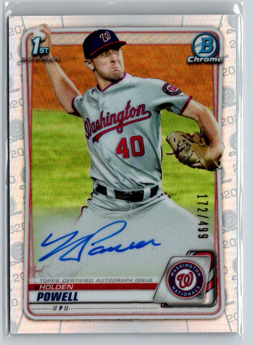 2020 Bowman Draft #CDA-HP Holden Powell Chrome Auto Refractor #/499 E20