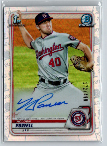 2020 Bowman Draft #CDA-HP Holden Powell Chrome Auto Refractor #/499 E20