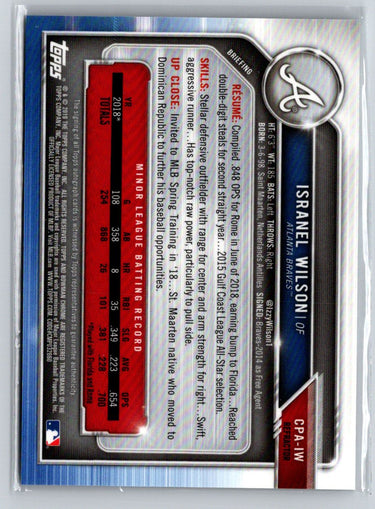 2019 Bowman #CPA-IW Isranel Wilson Chrome Prospect Auto Refractor #/499 E21