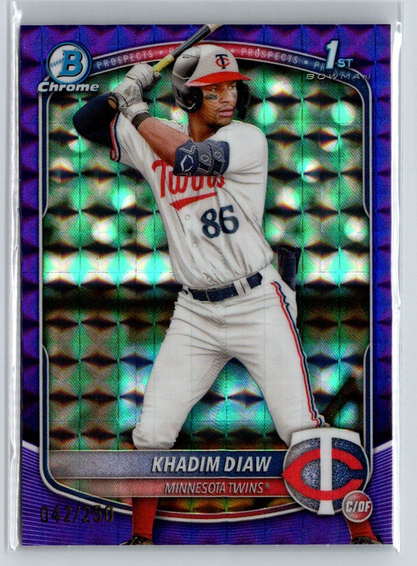 2025 Bowman #BCP-77 Khadim Diaw Chrome Purple Raywave Refractor #/250 E21