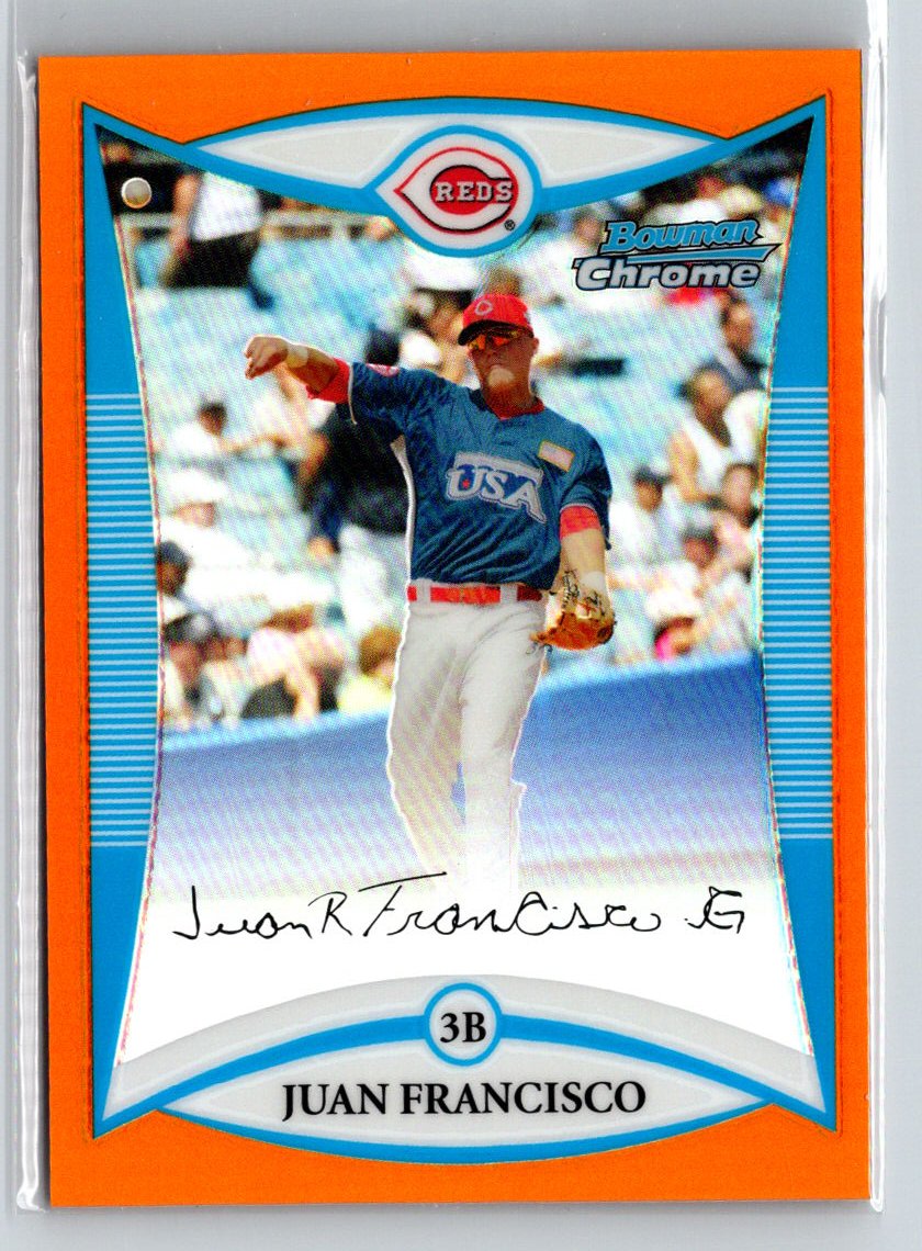 2008 Bowman Draft #BDPP93 Juan Francisco Chrome Orange Refractors #/25 E21