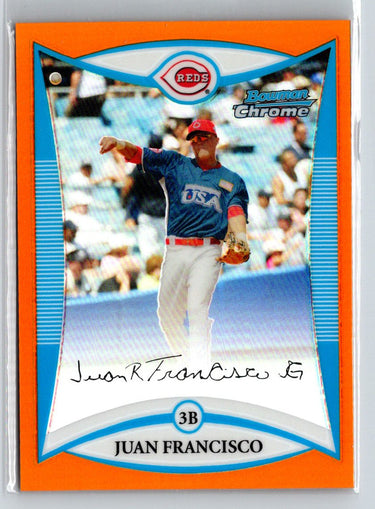 2008 Bowman Draft #BDPP93 Juan Francisco Chrome Orange Refractors #/25 E21