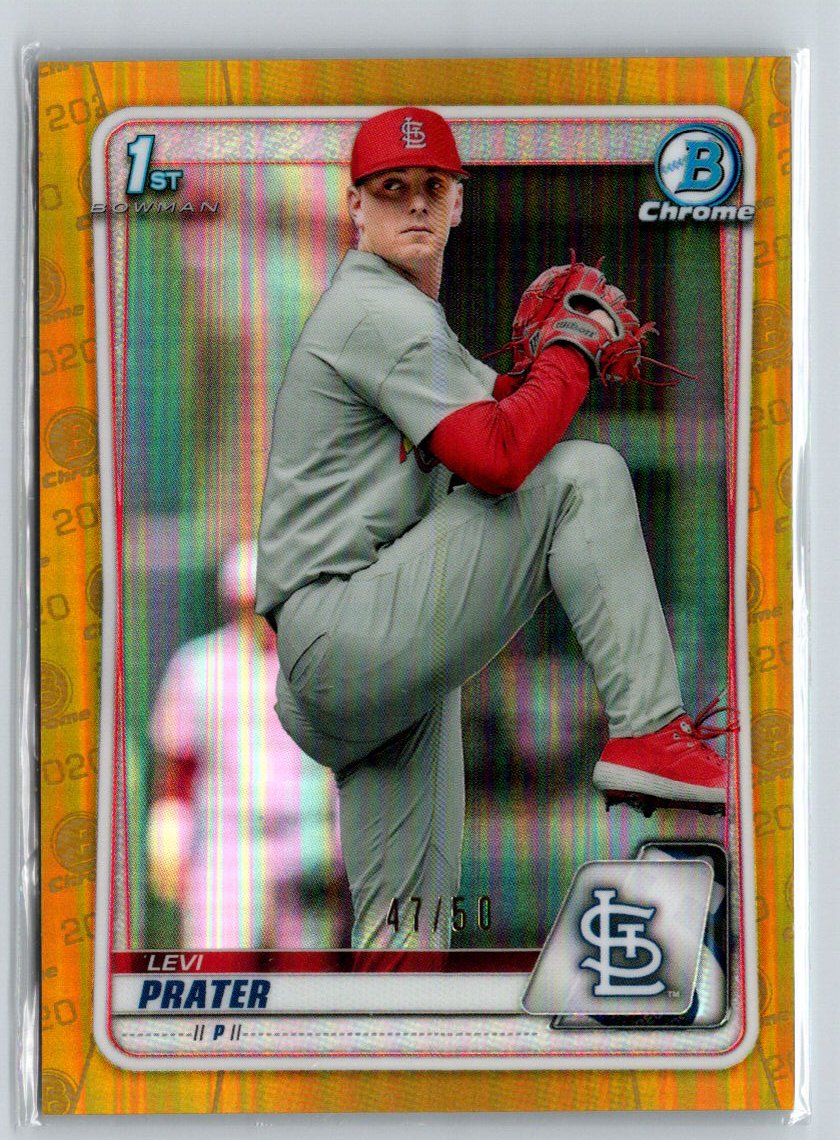 2020 Bowman Draft #BD-125 Levi Prater Chrome Gold #/50 E22