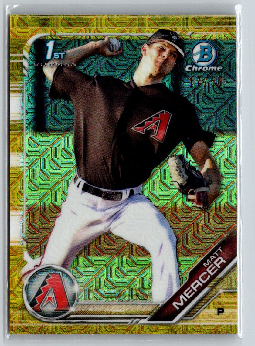 2019 Bowman Matt Mercer Chrome Gold Shimmer Refractor #/50 E22