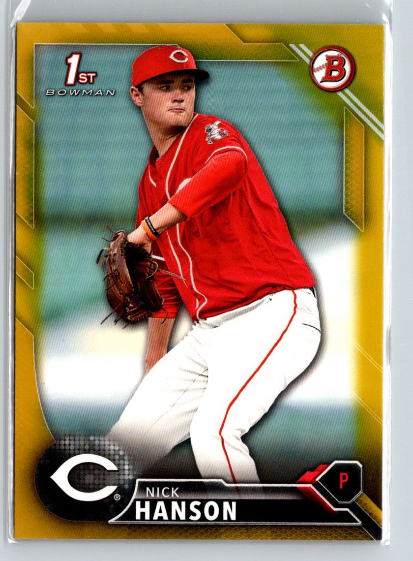 2016 Bowman Draft #BD-54 Nick Hanson Gold Border #/50 E21