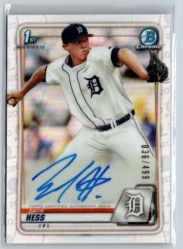 2020 Bowman #CPA-ZH Zack Hess Chrome Prospect Autographs Refractor #/499 E22
