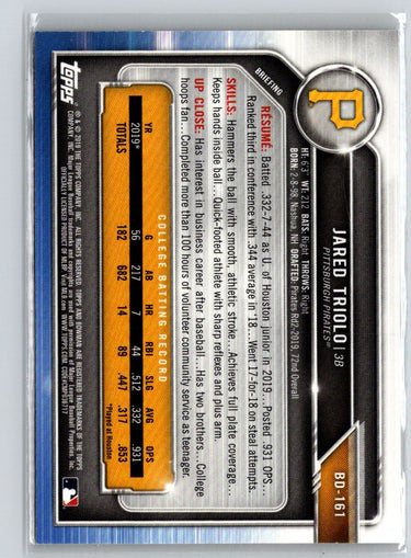 2019 Bowman Draft #BD-161 Jared Triolo Gold #/50 E21