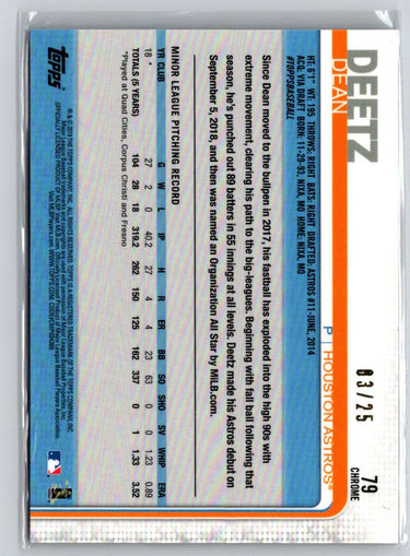 2019 Topps Chrome #79 Dean Deetz Orange Refractor #/25 E21