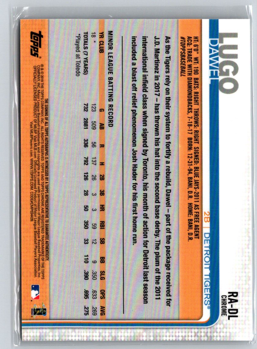 2019 Topps Chrome #RA-DL Dawel Lugo Rookie Autographs E23