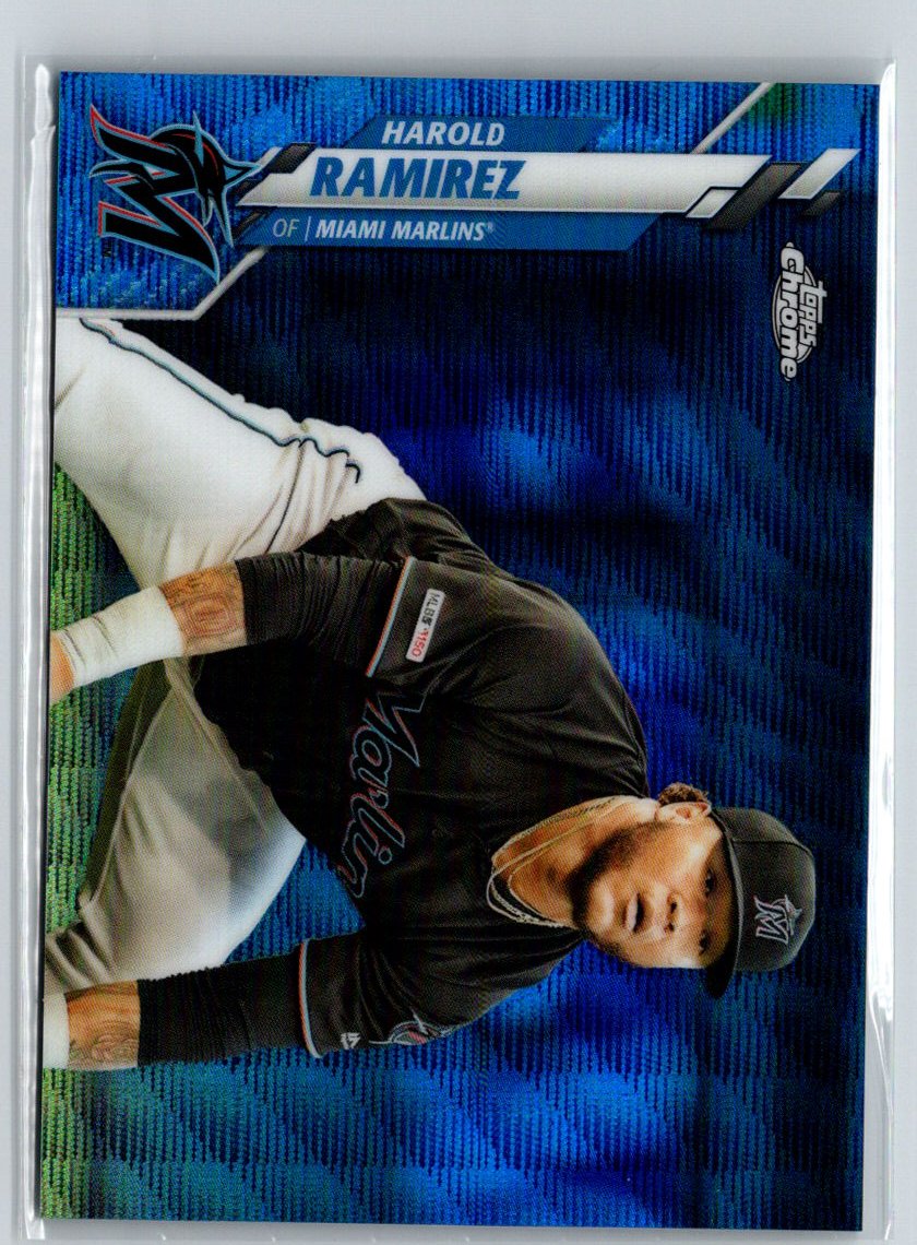2020 Topps Chrome #106 Harold Ramirez Blue Wave Refractor #/75 E23