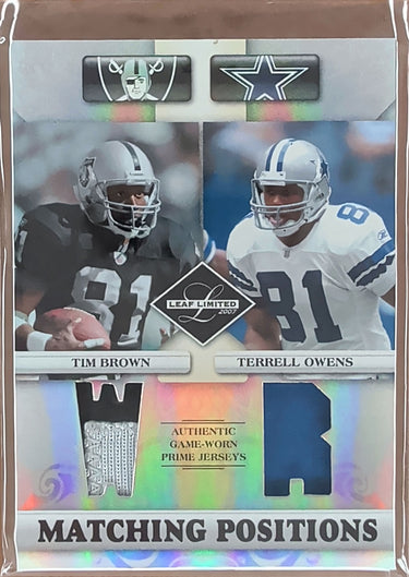 2007 Limited Tim Brown Terrell Owens Matching Numbers Jerseys Prime #/25 D12