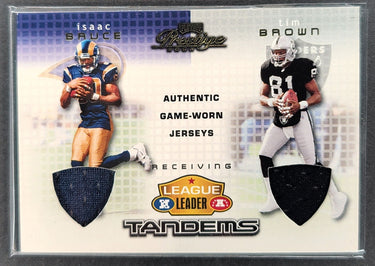 2002 Playoff Prestige  Tim Brown Isaac Bruce Tandems Materials #/250 D19