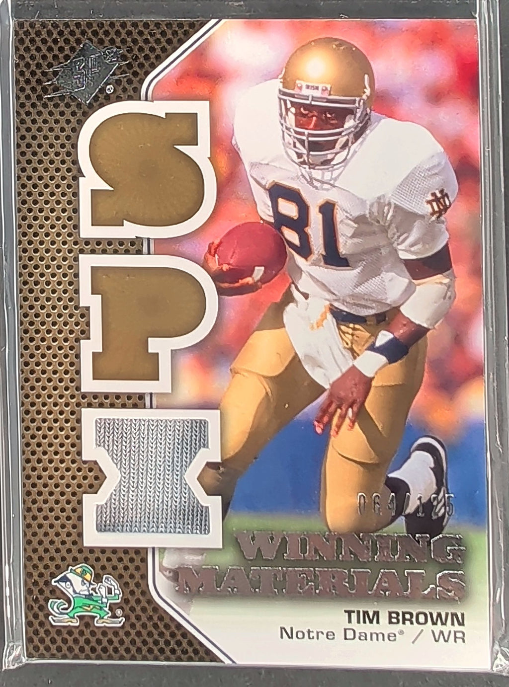 2010 SPx #WMP-TB Tim Brown Winning Materials Patch #/125 D19