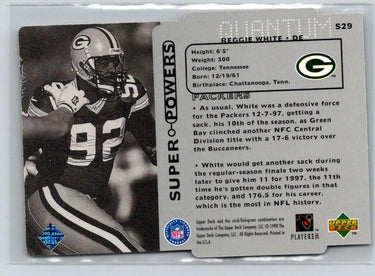 1998 Upper Deck #S29 Reggie White Super Powers Tier 1 (Quantum Silver) #/2000 F1