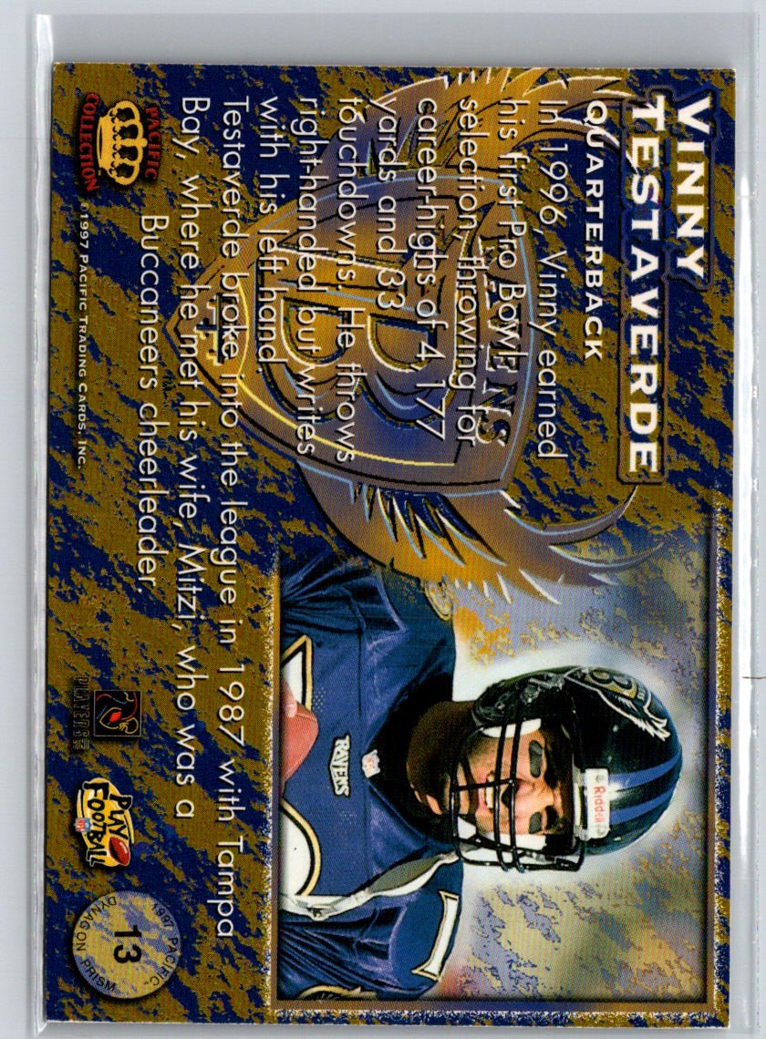1997 Pacific Dynagon Prism #13 Vinny Testaverde Copper F1