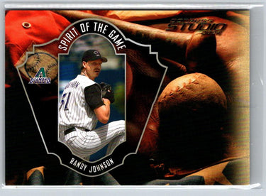 2004 Donruss Studio #SOG-8 Randy Johnson Spirit of the Game Gold #/499 F1