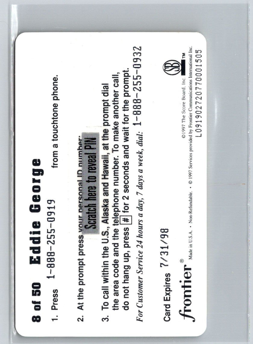 1997 Score Board Talk N' Sports #8 Eddie George Phone Cards $1 F1