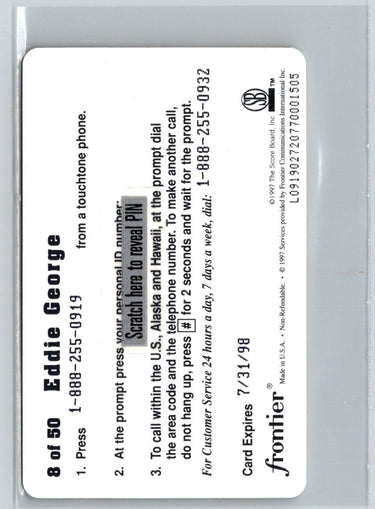 1997 Score Board Talk N' Sports #8 Eddie George Phone Cards $1 F1