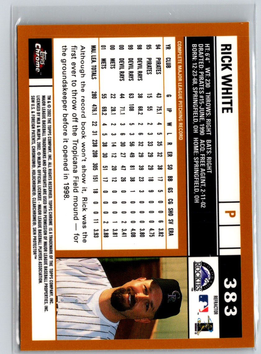 2002 Topps Chrome #383 Rick White Gold Refractors F2