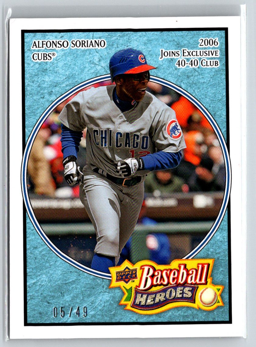 2008 Upper Deck Baseball Heroes #36 Alfonso Soriano Light Blue #/49 F2